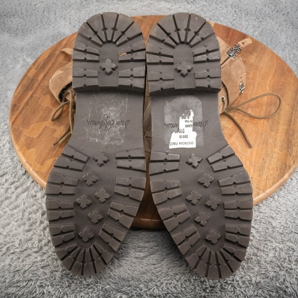 SAM EDELMAN Junip Brown Suede Combat Buckle Inside Zip Boot - Womens Size 7 - Picture 5 of 5